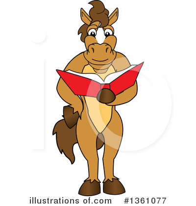 Royalty-Free (RF) Stallion School Mascot Clipart Illustration by Mascot Junction - Stock Sample #1361077