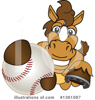 Royalty-Free (RF) Stallion School Mascot Clipart Illustration by Mascot Junction - Stock Sample #1361087