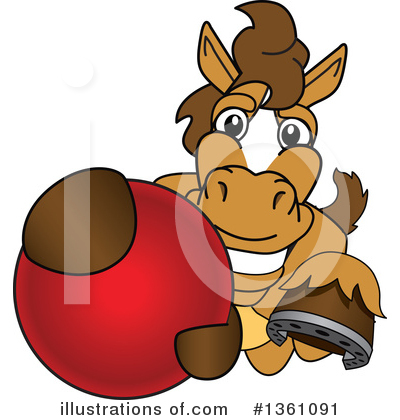 Royalty-Free (RF) Stallion School Mascot Clipart Illustration by Mascot Junction - Stock Sample #1361091