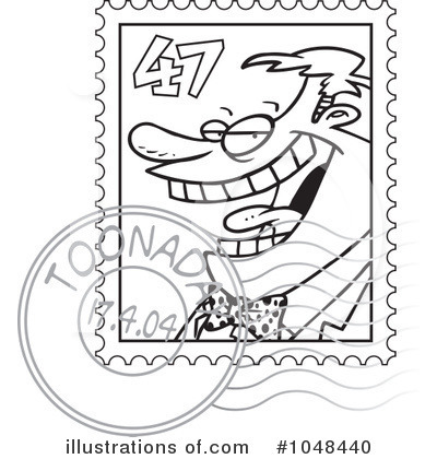 Royalty-Free (RF) Stamp Clipart Illustration by toonaday - Stock Sample #1048440