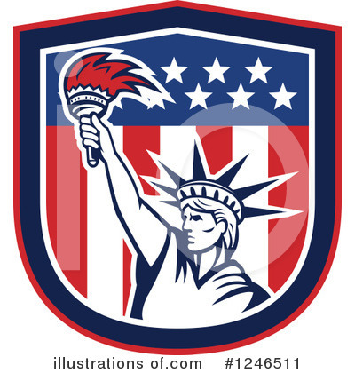 Royalty-Free (RF) Statue Of Liberty Clipart Illustration by patrimonio - Stock Sample #1246511