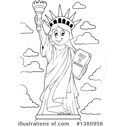 Royalty-Free (RF) Statue Of Liberty Clipart Illustration by visekart - Stock Sample #1300956