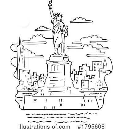 Royalty-Free (RF) Statue Of Liberty Clipart Illustration by patrimonio - Stock Sample #1795608