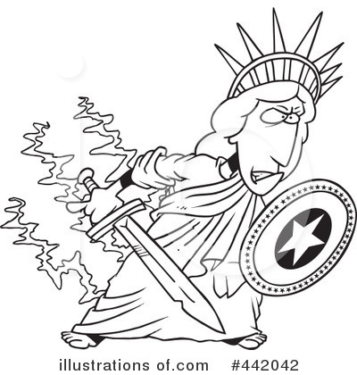 Royalty-Free (RF) Statue Of Liberty Clipart Illustration by toonaday - Stock Sample #442042