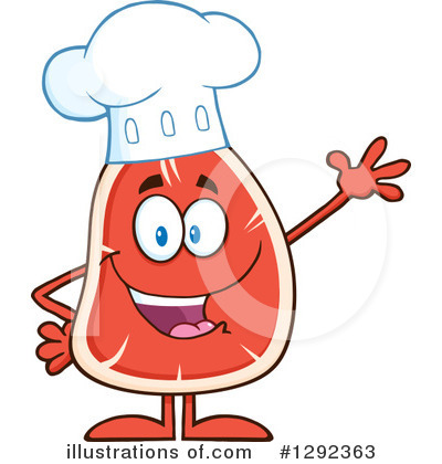 Royalty-Free (RF) Steak Character Clipart Illustration by Hit Toon - Stock Sample #1292363