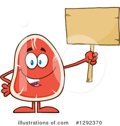 Royalty-Free (RF) Steak Character Clipart Illustration by Hit Toon - Stock Sample #1292370