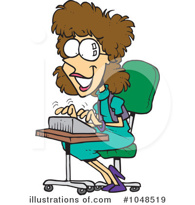 Royalty-Free (RF) Stenographer Clipart Illustration by toonaday - Stock Sample #1048519