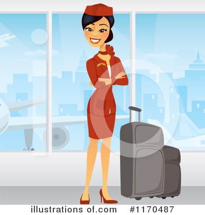 Royalty-Free (RF) Stewardess Clipart Illustration by Amanda Kate - Stock Sample #1170487