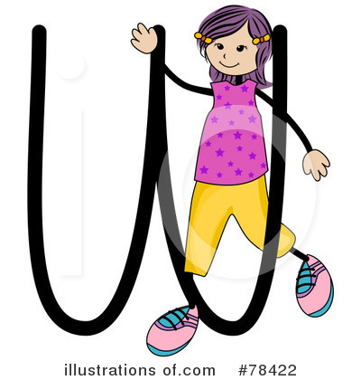 Royalty-Free (RF) Stick Kid Alphabet Clipart Illustration by BNP Design Studio - Stock Sample #78422