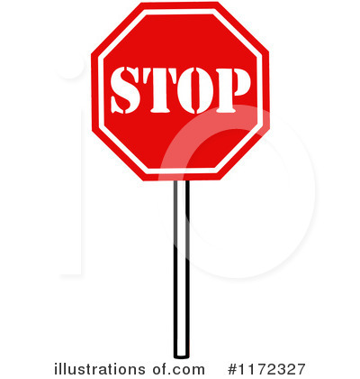 Royalty-Free (RF) Stop Sign Clipart Illustration by Hit Toon - Stock Sample #1172327