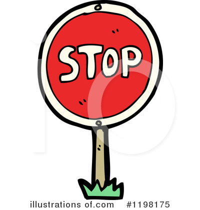 Royalty-Free (RF) Stop Sign Clipart Illustration by lineartestpilot - Stock Sample #1198175
