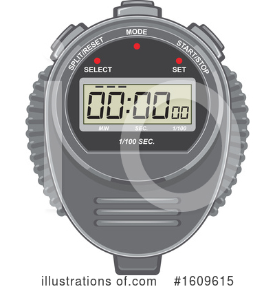 Royalty-Free (RF) Stopwatch Clipart Illustration by patrimonio - Stock Sample #1609615