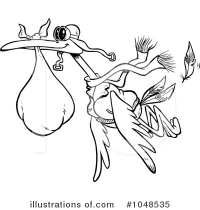 Royalty-Free (RF) Stork Clipart Illustration by toonaday - Stock Sample #1048535
