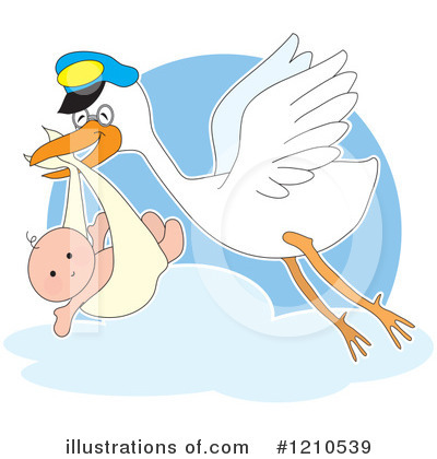 Royalty-Free (RF) Stork Clipart Illustration by Maria Bell - Stock Sample #1210539