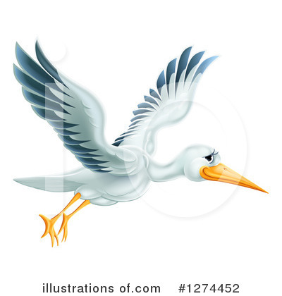 Stork Clipart #1274452 by AtStockIllustration