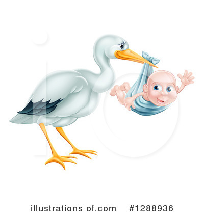 Stork Clipart #1288936 by AtStockIllustration