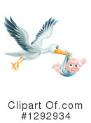 Stork Clipart #1292934 by AtStockIllustration