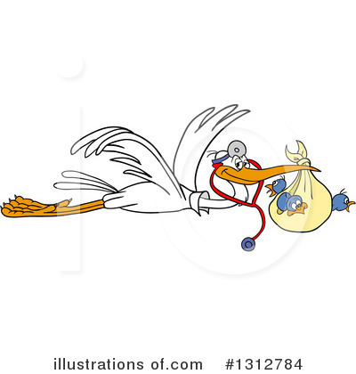 Stork Clipart #1312784 by LaffToon