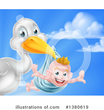 Stork Clipart #1380619 by AtStockIllustration