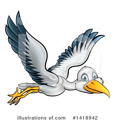 Stork Clipart #1418942 by AtStockIllustration