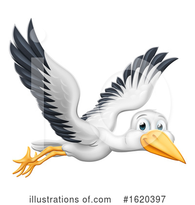 Stork Clipart #1620397 by AtStockIllustration