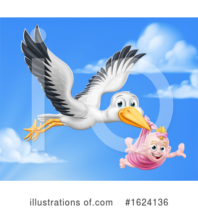 Stork Clipart #1624136 by AtStockIllustration