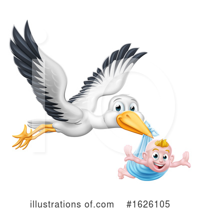 Stork Clipart #1626105 by AtStockIllustration