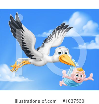 Stork Clipart #1637530 by AtStockIllustration