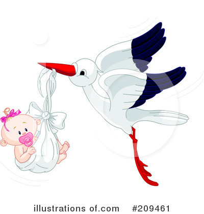 Royalty-Free (RF) Stork Clipart Illustration by Pushkin - Stock Sample #209461
