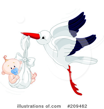 Royalty-Free (RF) Stork Clipart Illustration by Pushkin - Stock Sample #209462
