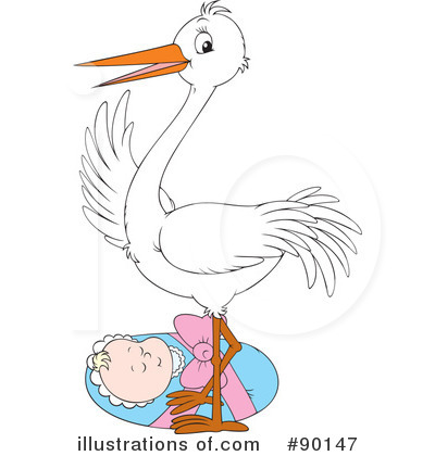 Royalty-Free (RF) Stork Clipart Illustration by Alex Bannykh - Stock Sample #90147