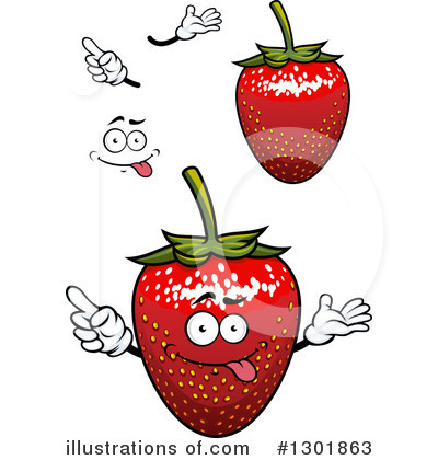 Royalty-Free (RF) Strawberry Clipart Illustration by Vector Tradition SM - Stock Sample #1301863
