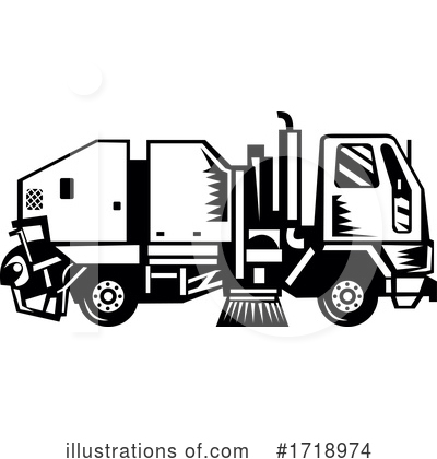 Street Sweeper Clipart #1718974 by patrimonio