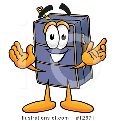 Royalty-Free (RF) Suitcase Character Clipart Illustration by Mascot Junction - Stock Sample #12671