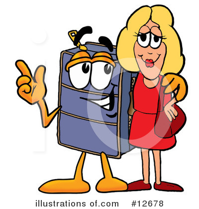 Royalty-Free (RF) Suitcase Character Clipart Illustration by Mascot Junction - Stock Sample #12678