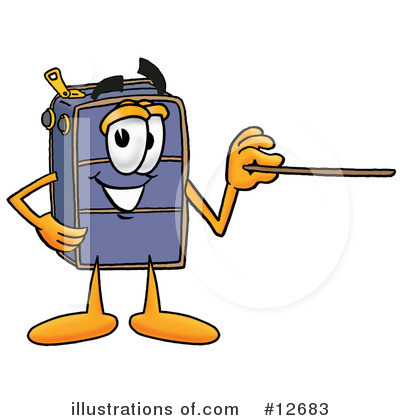 Royalty-Free (RF) Suitcase Character Clipart Illustration by Mascot Junction - Stock Sample #12683
