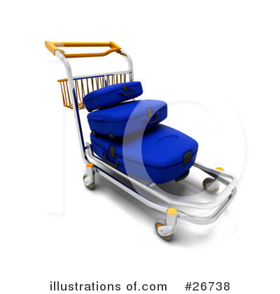 Royalty-Free (RF) Suitcase Trolley Clipart Illustration by KJ Pargeter - Stock Sample #26738