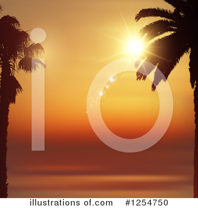 Ocean Sunset Clipart #1254750 by KJ Pargeter