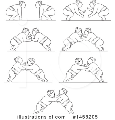 Royalty-Free (RF) Sumo Wrestler Clipart Illustration by patrimonio - Stock Sample #1458205