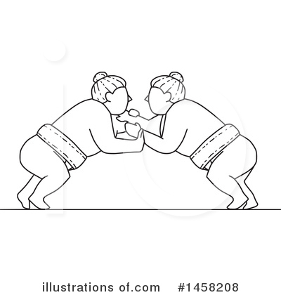 Sumo Wrestling Clipart #1458208 by patrimonio