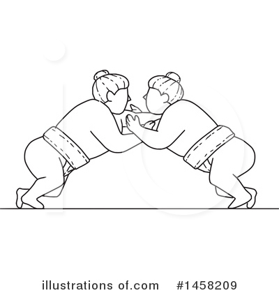 Sumo Wrestling Clipart #1458209 by patrimonio