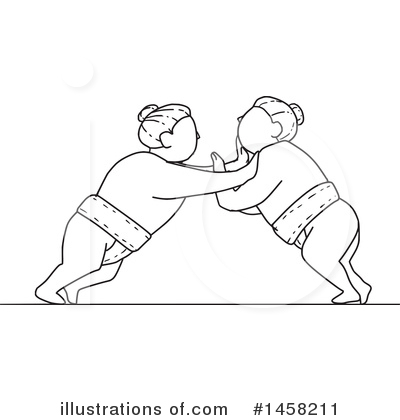 Sumo Wrestling Clipart #1458211 by patrimonio