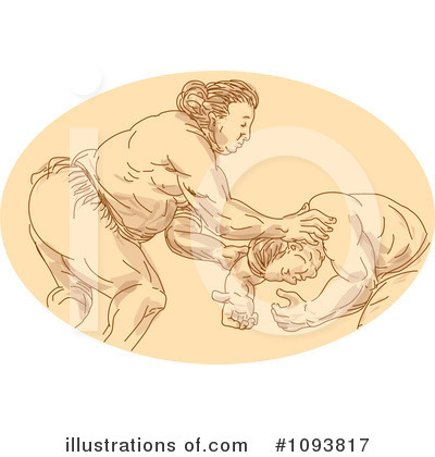 Sumo Wrestling Clipart #1093817 by patrimonio