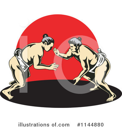 Royalty-Free (RF) Sumo Wrestling Clipart Illustration by patrimonio - Stock Sample #1144880