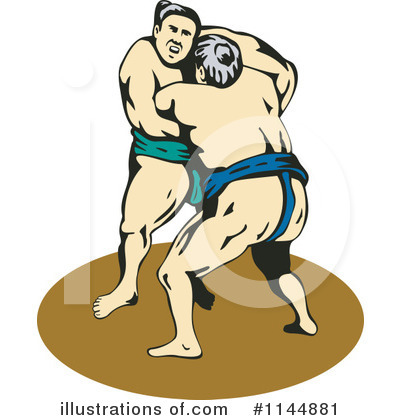 Sumo Wrestling Clipart #1144881 by patrimonio