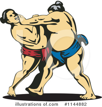 Sumo Wrestling Clipart #1144882 by patrimonio