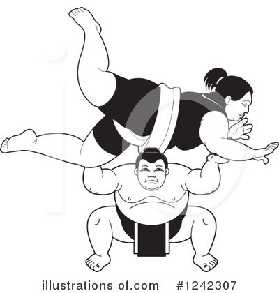 Royalty-Free (RF) Sumo Wrestling Clipart Illustration by Lal Perera - Stock Sample #1242307