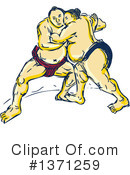 Sumo Wrestling Clipart #1371259 by patrimonio