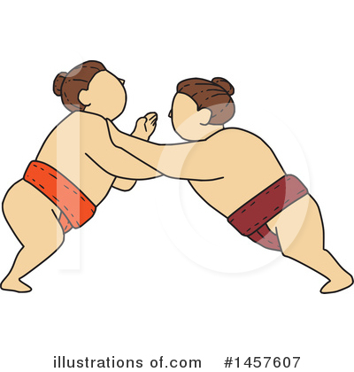 Sumo Wrestling Clipart #1457607 by patrimonio