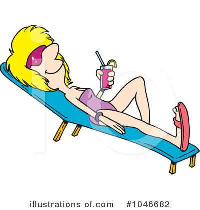 Royalty-Free (RF) Sun Bathing Clipart Illustration by toonaday - Stock Sample #1046682